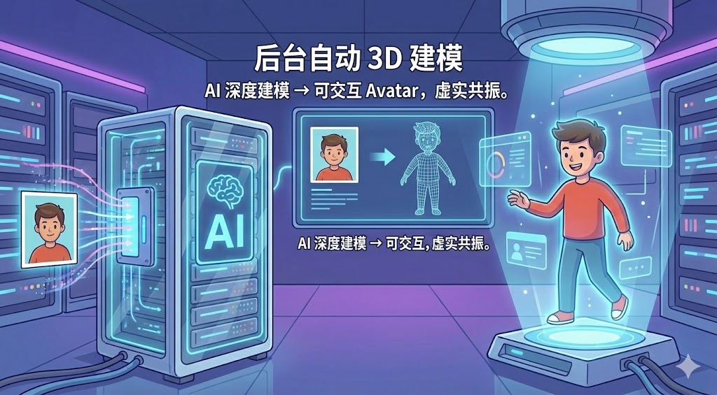 AI 3D 建模示意
